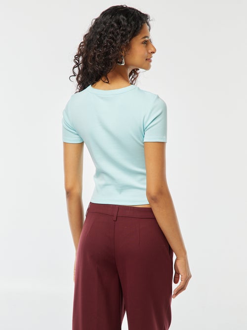 T-shirt cropped maniche corte - Kiabi