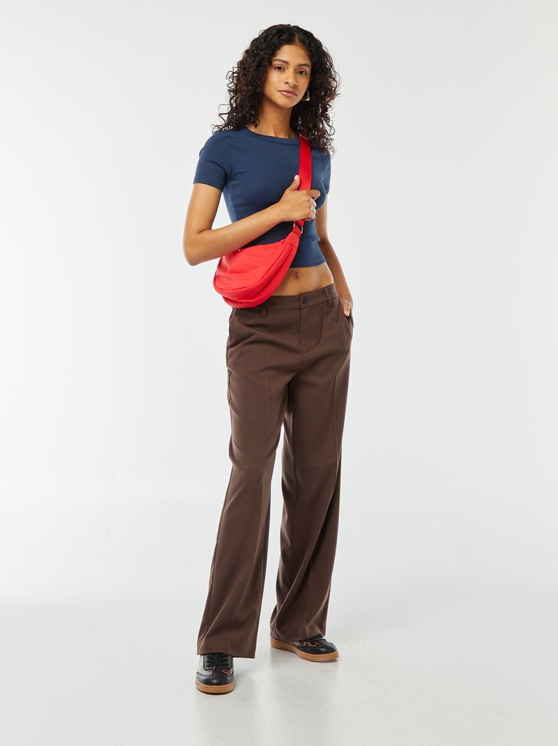 T-shirt cropped maniche corte Blu - Kiabi