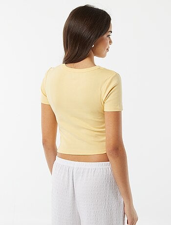 T-shirt cropped maniche corte