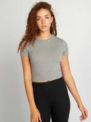 T-shirt cropped maniche corte