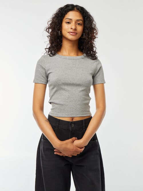 T-shirt cropped maniche corte - Kiabi