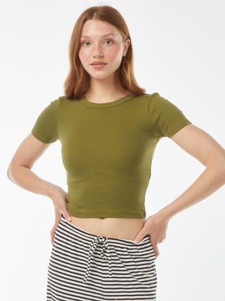 T-shirt cropped maniche corte