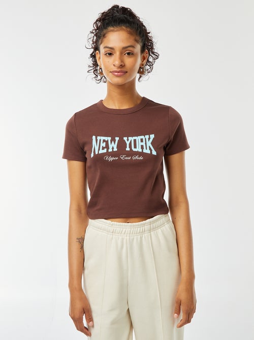 T-shirt cropped maniche corte - Kiabi