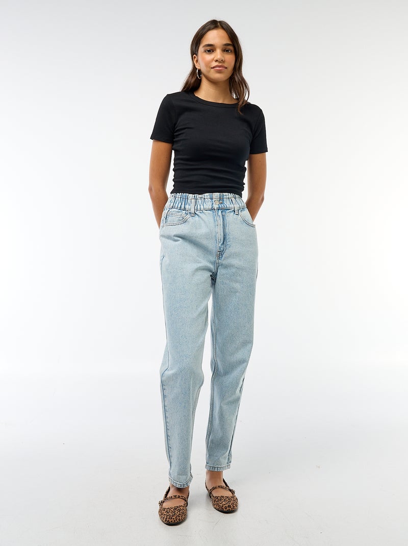 T-shirt cropped maniche corte nero - Kiabi