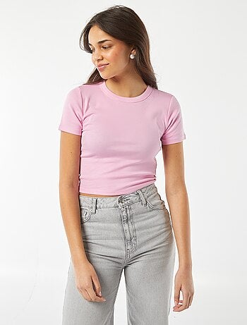 T-shirt cropped maniche corte