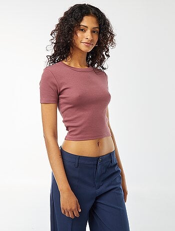 T-shirt cropped maniche corte