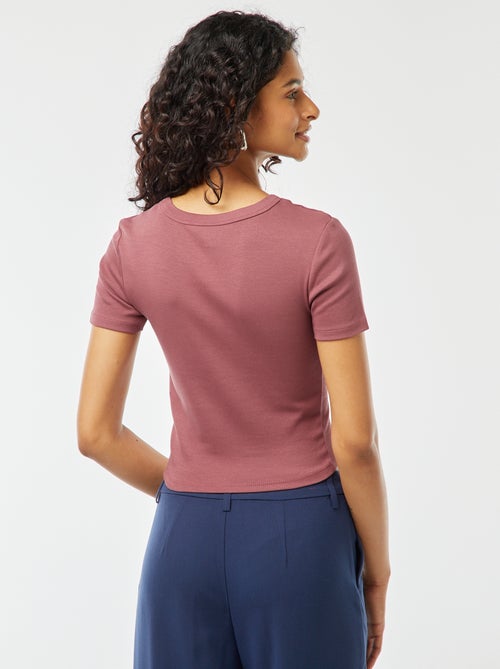 T-shirt cropped maniche corte - Kiabi