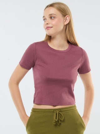 T-shirt cropped maniche corte