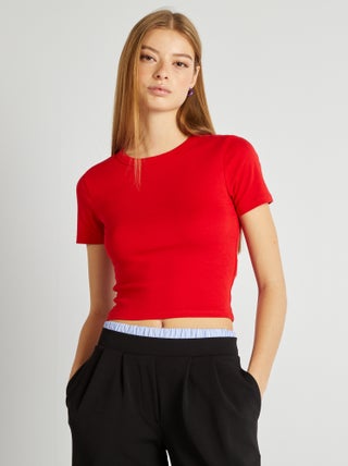 T-shirt cropped maniche corte