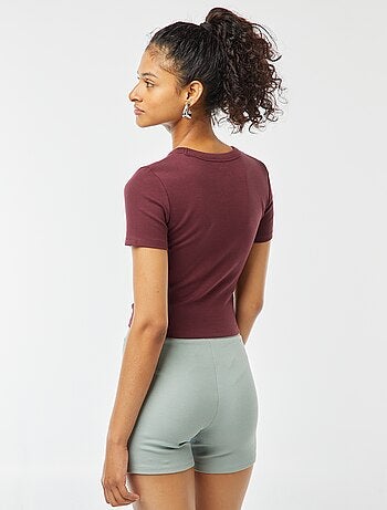 T-shirt cropped maniche corte