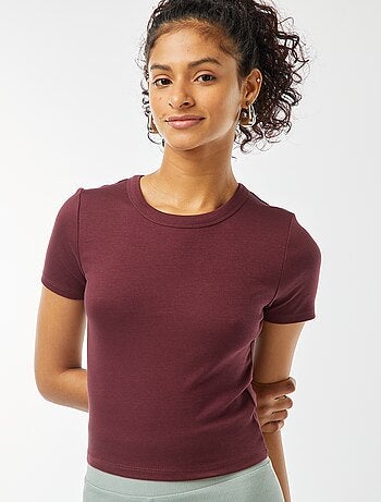 T-shirt cropped maniche corte