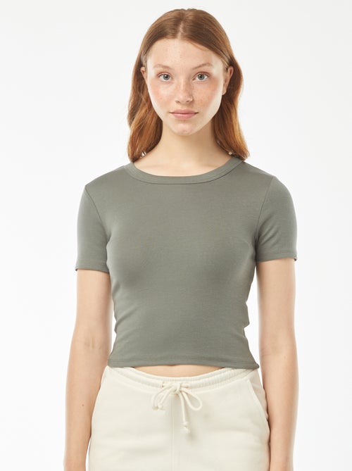 T-shirt cropped maniche corte - Kiabi