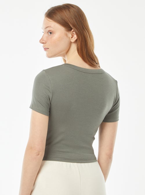 T-shirt cropped maniche corte - Kiabi