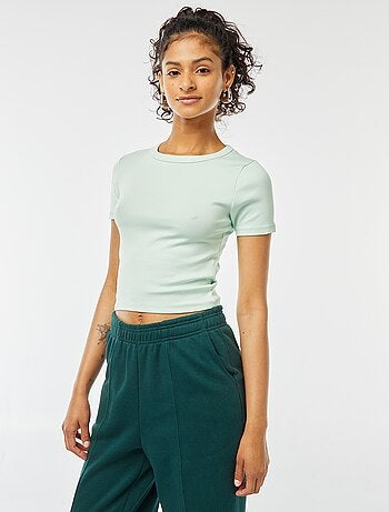 T-shirt cropped maniche corte