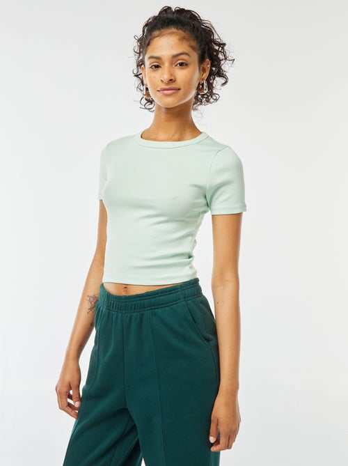 T-shirt cropped maniche corte - Kiabi