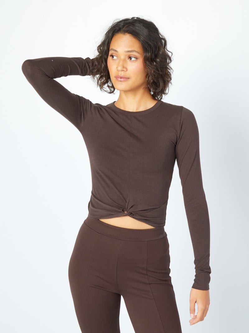 T-shirt cropped MARRONE - Kiabi