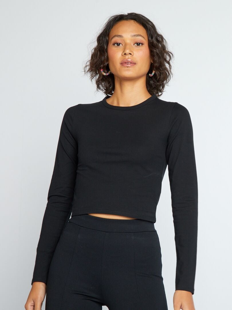 T-shirt cropped Nero - Kiabi