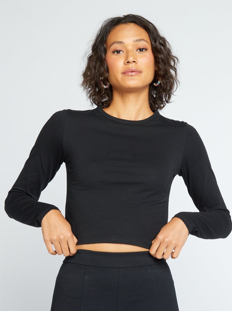T-shirt cropped Nero - Kiabi