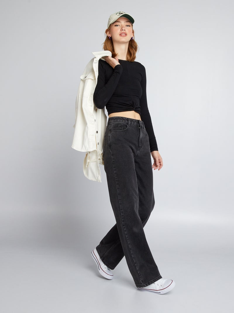 T-shirt cropped Nero - Kiabi
