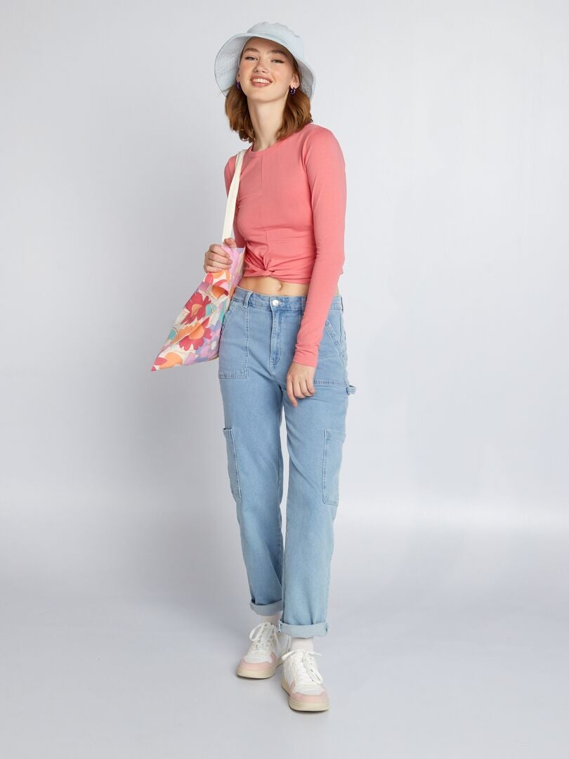 T-shirt cropped rosa - Kiabi