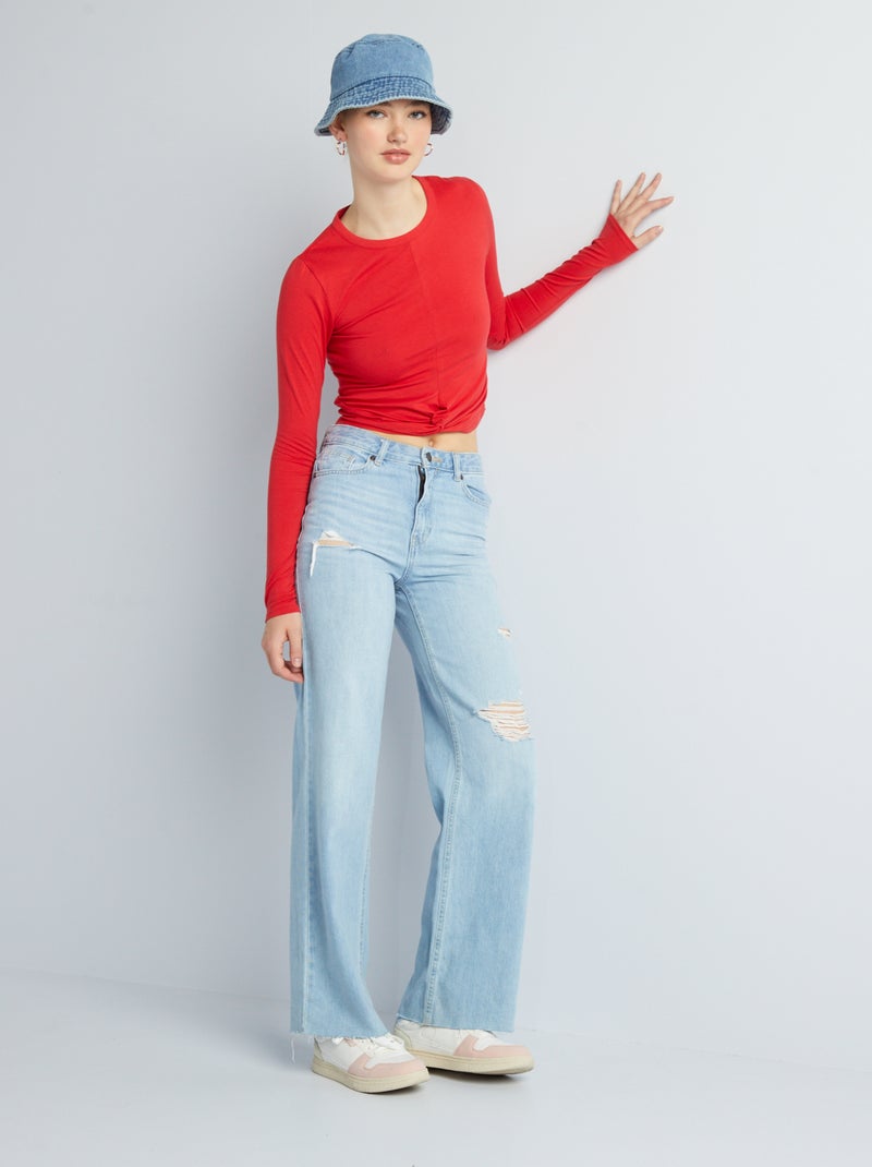 T-shirt cropped ROSSO - Kiabi