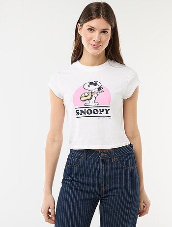 T-shirt cropped 'Snoopy' a maniche corte