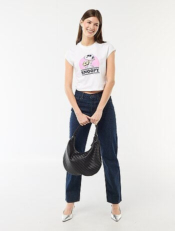 T-shirt cropped 'Snoopy' a maniche corte