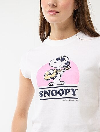 T-shirt cropped 'Snoopy' a maniche corte