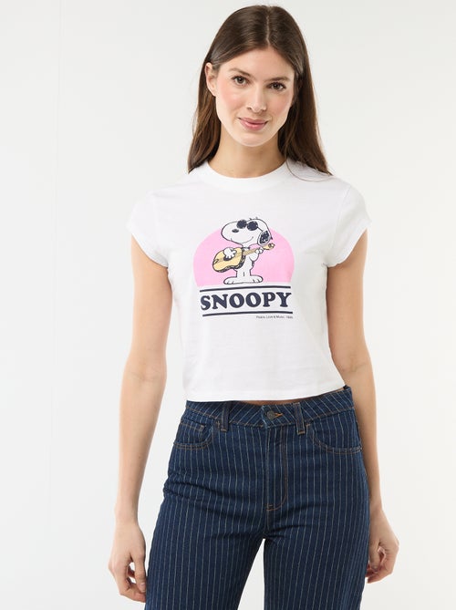 T-shirt cropped 'Snoopy' a maniche corte - Kiabi