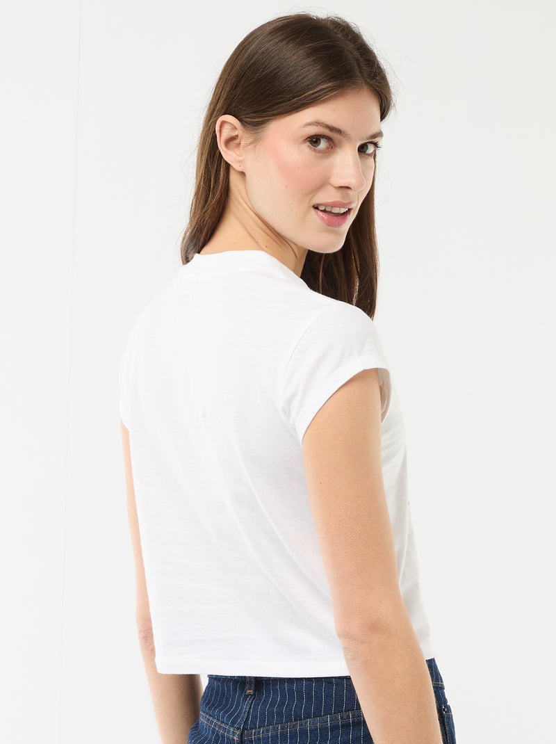T-shirt cropped 'Snoopy' a maniche corte Bianco - Kiabi