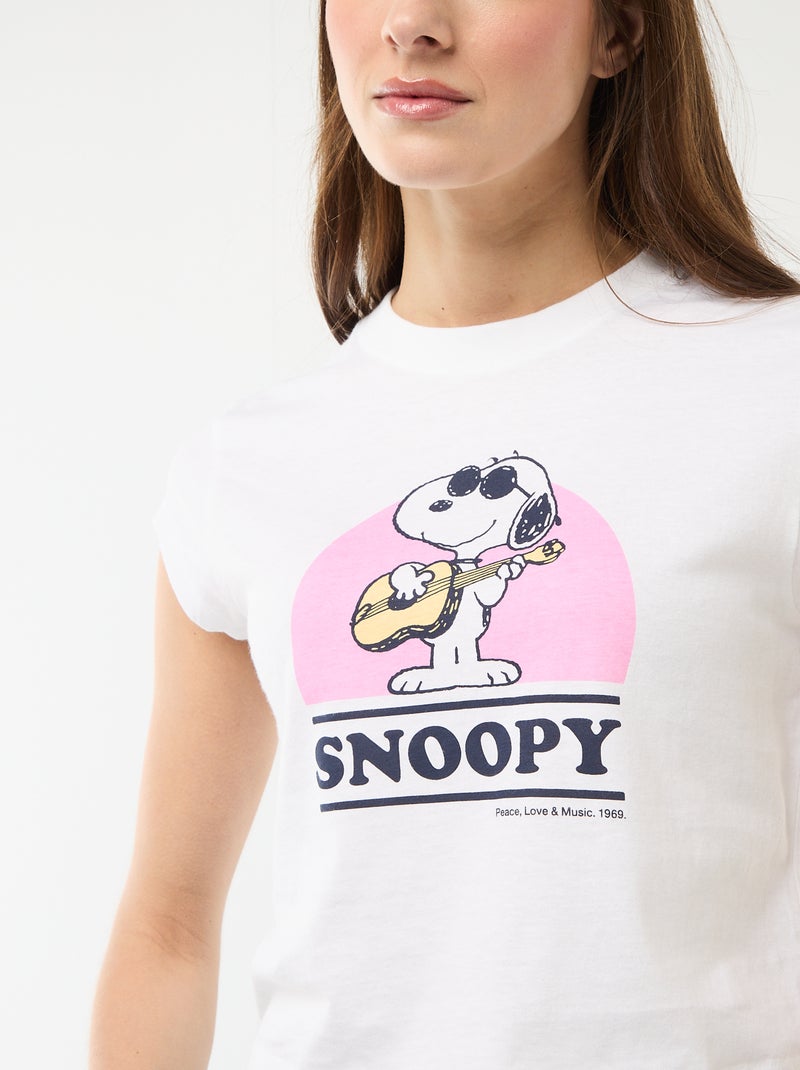 T-shirt cropped 'Snoopy' a maniche corte Bianco - Kiabi