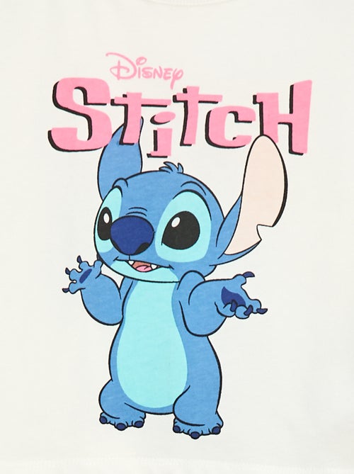 T-shirt cropped 'Stitch' a maniche lunghe e collo rotondo - Kiabi