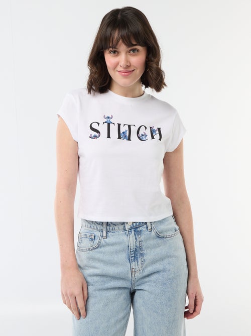 T-shirt cropped "Stitch" - Kiabi