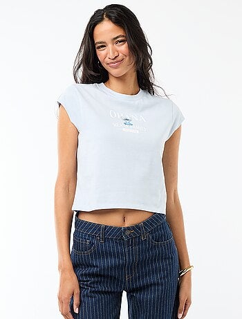 T-shirt cropped 'Stitch'