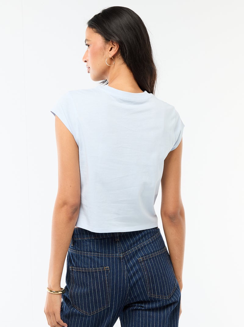 T-shirt cropped 'Stitch' Blu - Kiabi