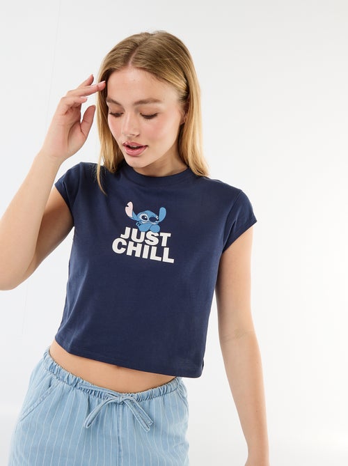 T-shirt cropped 'Stitch' 'Disney' - Kiabi