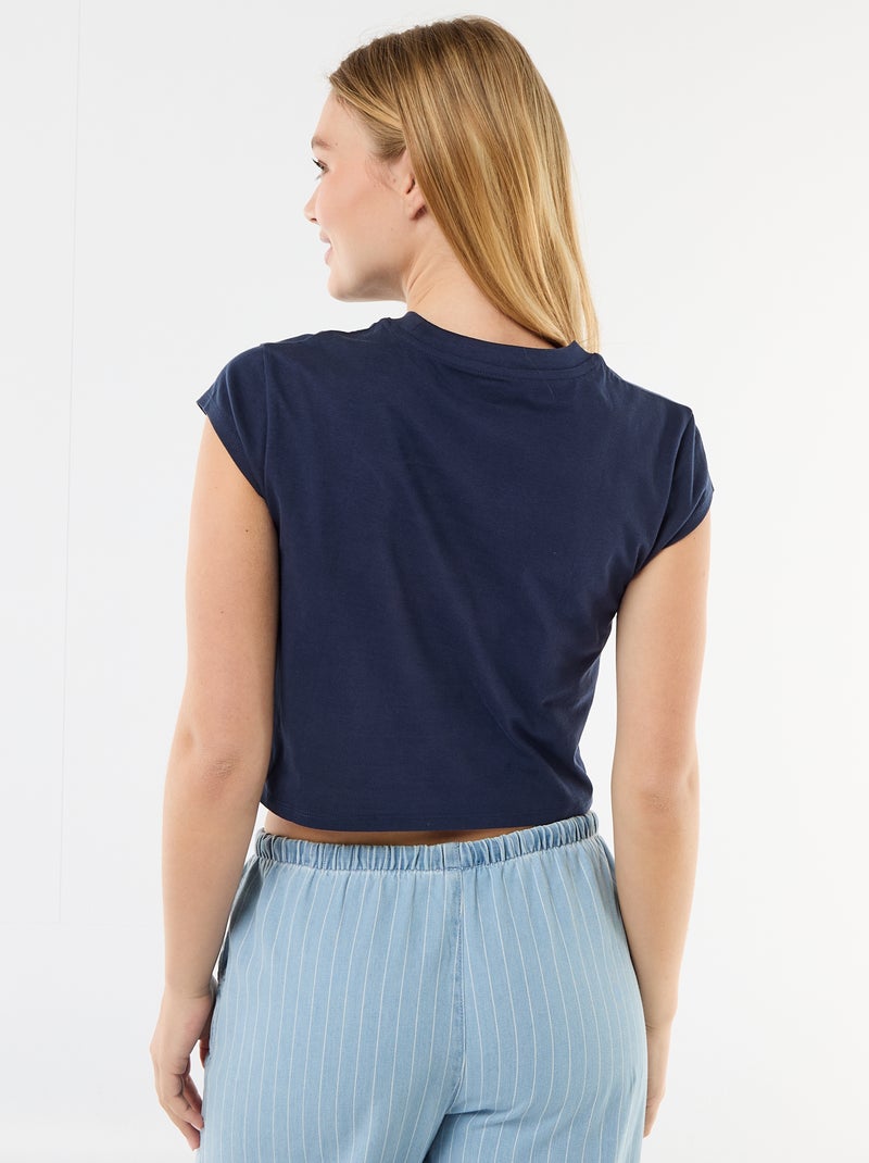 T-shirt cropped 'Stitch' 'Disney' Blu - Kiabi