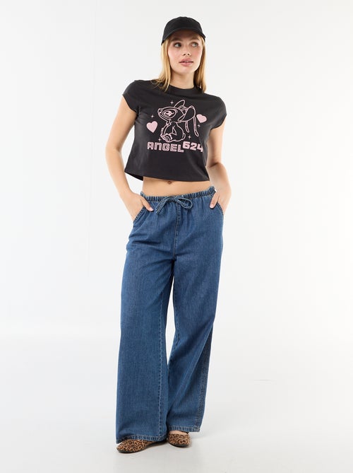 T-shirt cropped 'Stitch' 'Disney' - Kiabi