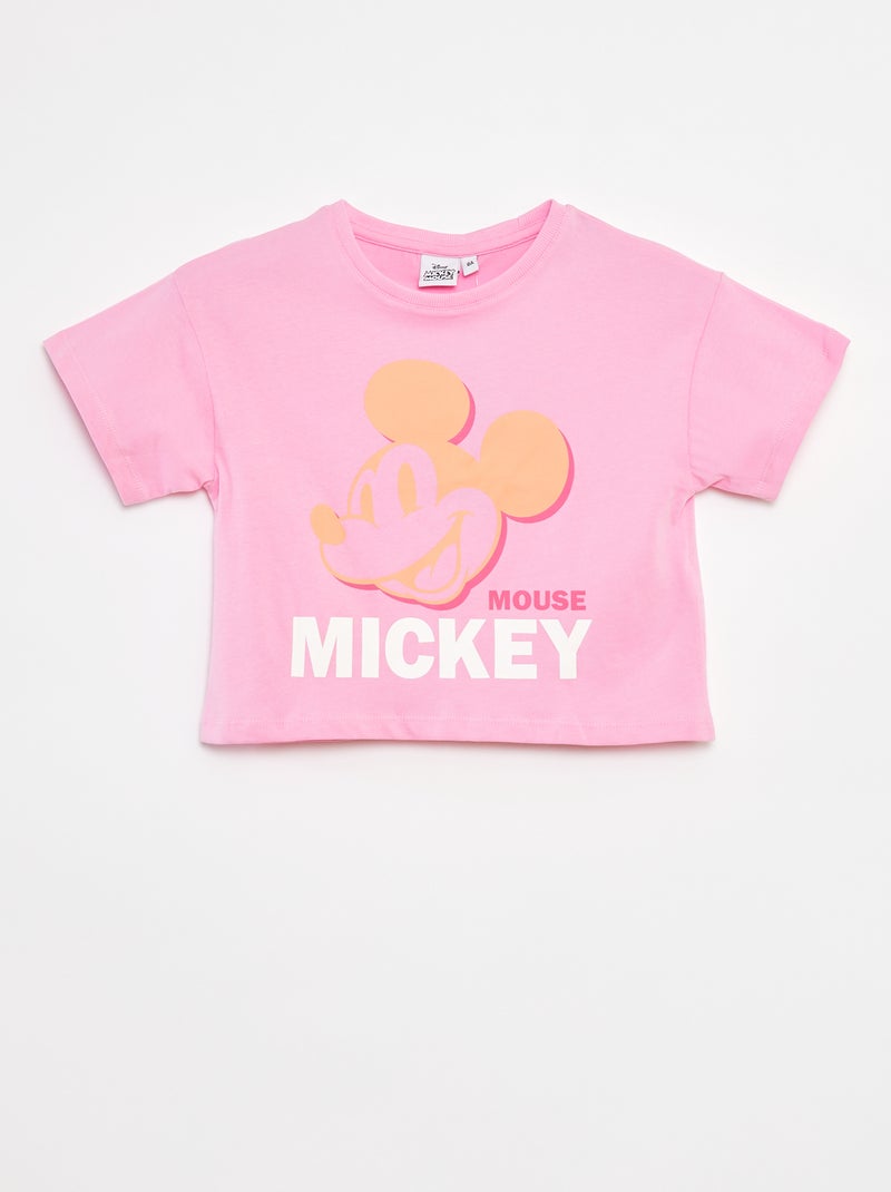 T-shirt cropped 'Topolino' Rosa - Kiabi