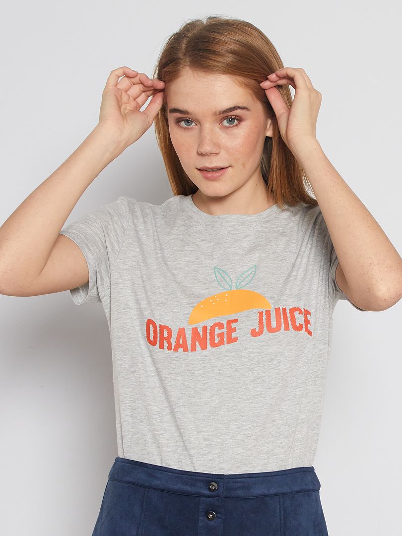 T-shirt  'cuori' arancione - Kiabi
