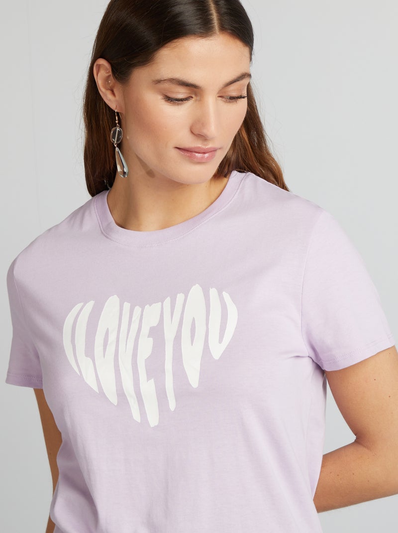 T-shirt  'cuori' VIOLA - Kiabi