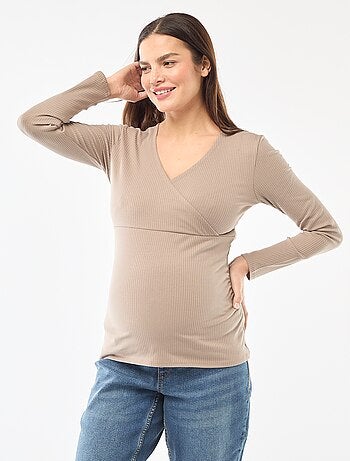 T-shirt da allattamento a costine