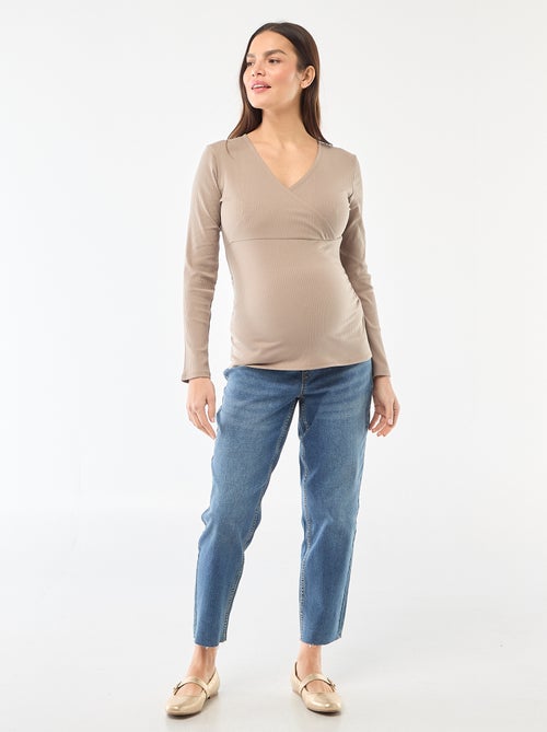 T-shirt da allattamento a costine - Kiabi