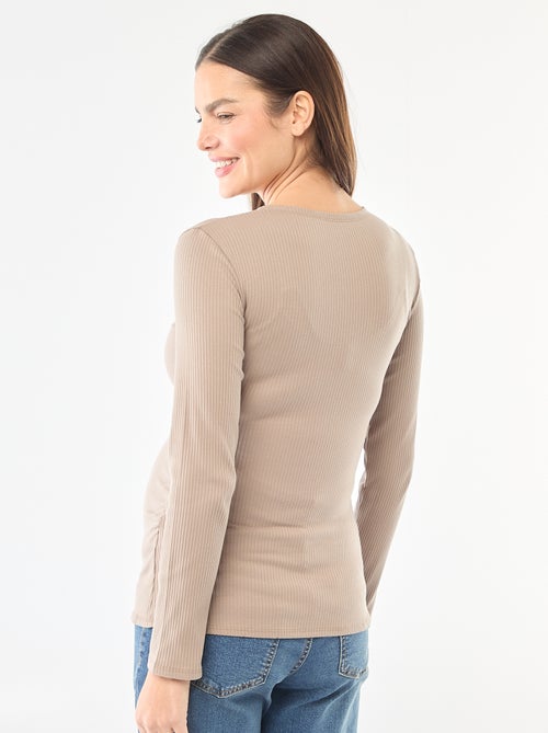 T-shirt da allattamento a costine - Kiabi