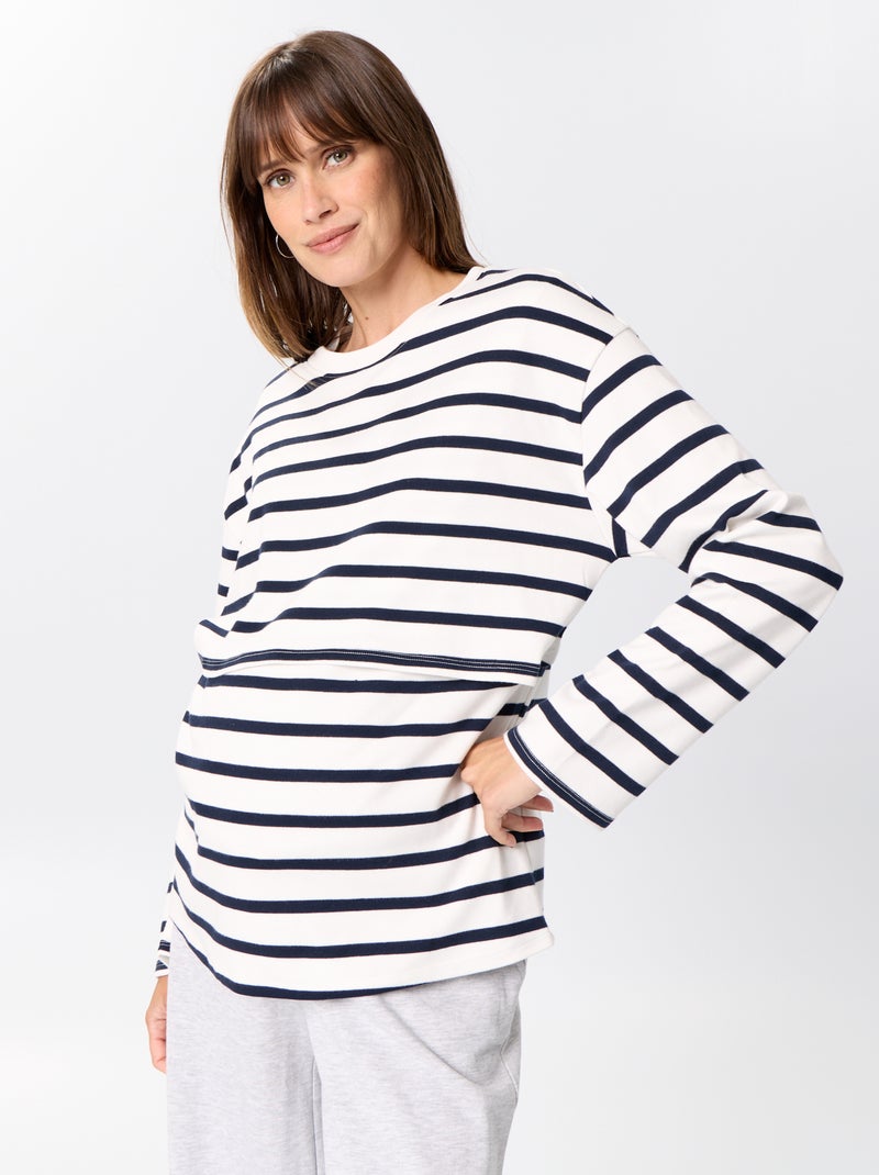 T-shirt da allattamento a maniche lunghe Bianco - Kiabi
