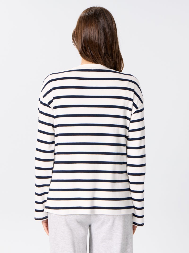 T-shirt da allattamento a maniche lunghe Bianco - Kiabi