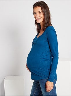 T-shirt da allattamento con doppio collo - Kiabi