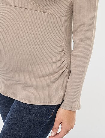 T-shirt da allattamento incrociata davanti