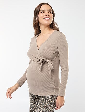 T-shirt da allattamento incrociata davanti
