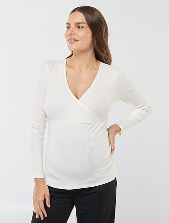 T-shirt da allattamento incrociata davanti